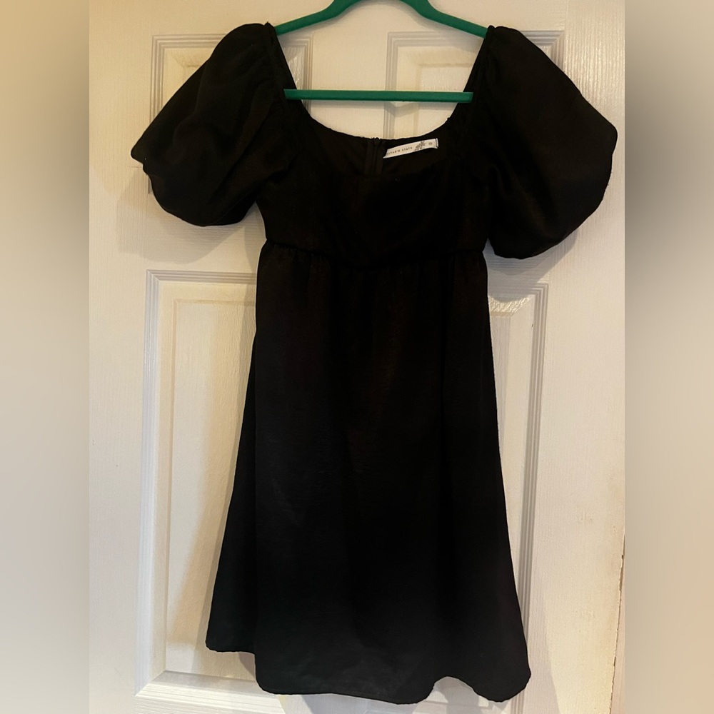 Altar'd State Black Puff Sleeve Short Mini Dress Size XS NWOT